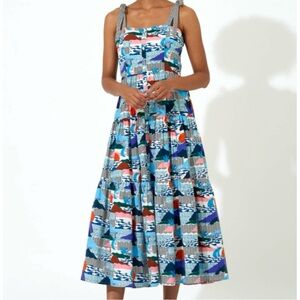SOLD 💜Tuckernuck OLIPHANT
Tie Strap Button Midi Dress In Pacifica Mini In l